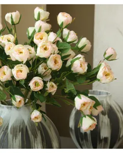 Bouquet de roses artificielles fausses fleurs arrangement floral pour déco salon maison