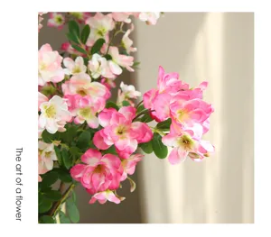 Ramo di fiori di begonia artificiale per la casa, romantica composizione floreale in stile nordico.