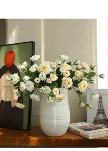 Artificial peony rose flower bouquet faux floral home decor living room hotel arrangement