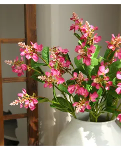 Flor de espuela artificial rama unica decoracion del hogar nordica rosa detalle