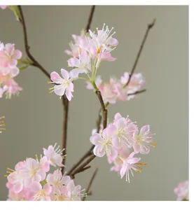 Artificial pink flower branch single stem home decor faux floral arrangement realistic bloom