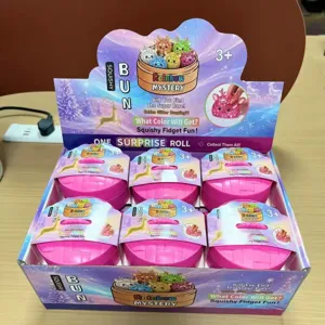 Juguete Antiestrés Squeeze Bun Misterio Arcoíris con Purpurina Adorable y Divertido