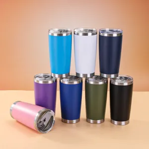 bicchiere termico sottovuoto in acciaio inox 20oz tazza da viaggio a doppia parete con coperchio