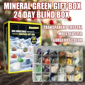 Calendario de Adviento Navidad 24 Días Caja Sorpresa Cristal Natural Mineral Regalo