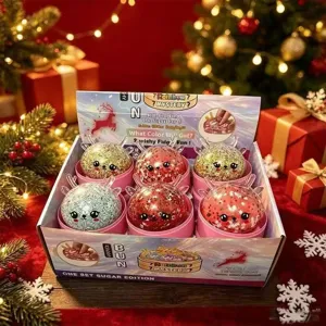 Navidad ciervo asta purpurina bollo juguete apretar conjunto alivio del estrés