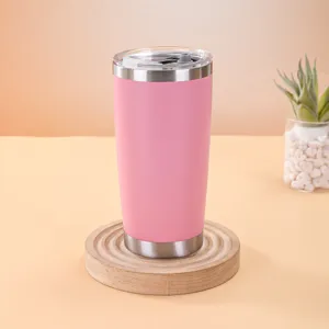 bicchiere termico in acciaio inossidabile da 20oz tazza da viaggio sottovuoto con coperchio rosa