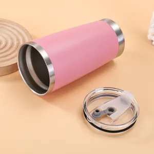 Bicchiere termico sottovuoto in acciaio inossidabile rosa 20oz tazza da viaggio con coperchio.