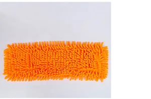 Oranger Chenille Flachmopp Ersatzbezug, hochsaugfähiges Mikrofaser Tuch für die Bodenreinigung.