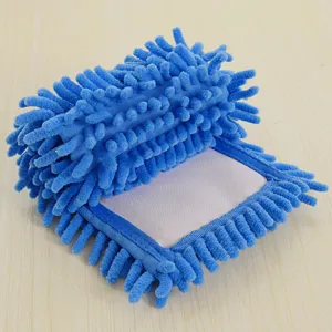 Blauer Mikrofaser-Ersatzmopp für Flachwischer, saugfähiges Reinigungspad für die Bodenreinigung.