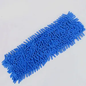 Blauer Chenille Flachmopp Ersatzbezug Mikrofaser Wischbezug fuer die haeusliche Bodenpflege.
