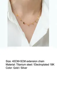 Minimalistischer Edelstahl Scheiben Choker, zarte goldene Halskette fur Damen Schmuck