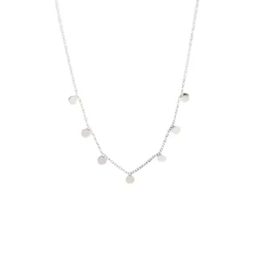 Minimalistische silberne Scheiben Choker Halskette für Damen elegante süße Schlüsselbeinkette