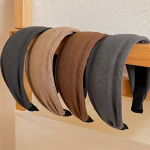 Knitted wide headband for women, autumn winter hair hoop, cross knot fashion hair accessories