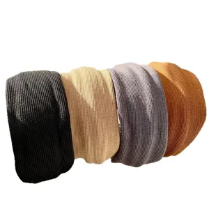 Knit wide headband set autumn winter solid color hair hoop elegant daily hair accessories