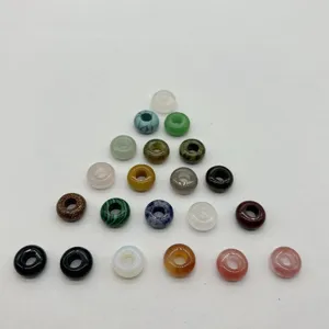 Natural crystal gemstone large hole beads DIY jewelry accessories detailed shot