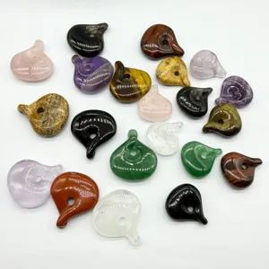 Natural stone magatama drop pendant mixed gemstone DIY handmade necklace jewelry accessories