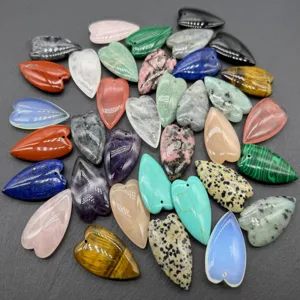 Natural crystal heart pendant gemstone DIY jewelry making material assorted colors charm