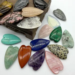 Natural Crystal Stone Love Heart Pendant Large Peach Heart DIY Jewelry Making Material Hand Piece Gemstone Craft