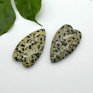 Natural dalmatian jasper heart shaped pendant DIY jewelry making crystal gemstone.
