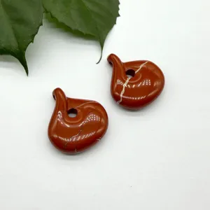 Natural red jasper stone magatama pendant for DIY handmade necklace jewelry accessory