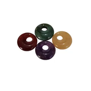 Natural crystal agate peace buckle gemstone DIY jewelry accessories pendant multi-color