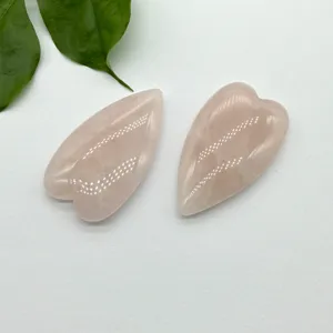 Natural pink crystal heart pendant DIY jewelry making gemstone peach heart charm