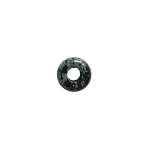 Natürliche Schneeflocken Obsidian Donut Perle lose Edelstein Zwischenperle DIY Schmuck