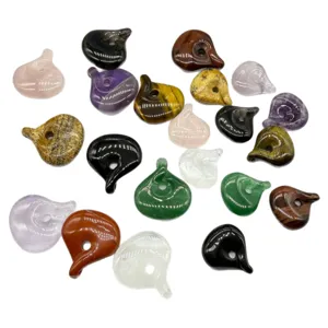 Natural stone teardrop pendants mixed crystal DIY handmade necklace jewelry accessories