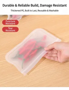 Wiederverwendbare EVA Lebensmittel Aufbewahrungstasche Kueche Ziplock Beutel Neu