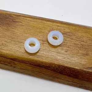Close-up detail of natural crystal gemstone large hole beads for DIY jewelry accessories making.