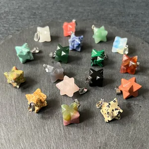 Bunte Merkabah Stern Kristall Stein Anhänger Edelstein Schmuck Halskette Amulett