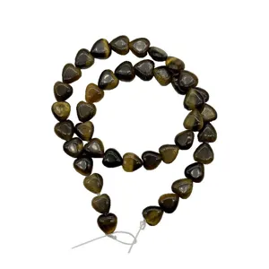 Natural stone heart-shaped loose beads for DIY jewelry making, crystal agate accessories.