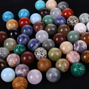 Natural crystal gemstone spheres 20mm mixed mineral ball set for desktop decoration