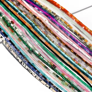 Natural Crystal Gemstone Tube Beads Round Cylindrical Loose Beads DIY Jewelry Making Accessories