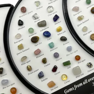 32 Stk. Kristall Mineralien Set Natur Edelsteine Trommelsteine Lehrstein Sammlung