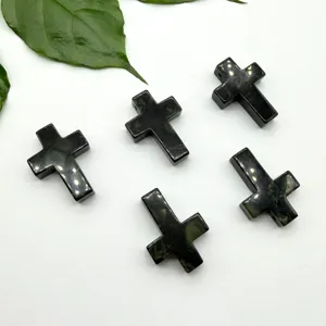 Natuurlijk kristal halfedelsteen kruis hanger horizontaal gat DIY sieraden accessoires