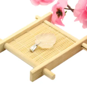 Natural crystal agate carved shell flower pendant DIY jewelry accessory, fine details.