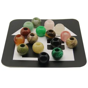 Natural gemstone large hole beads 20mm with 8mm hole for DIY jewelry making bracelets 100c