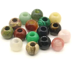 Natural stone large hole beads 20mm gemstone loose beads for DIY jewelry making bracelets