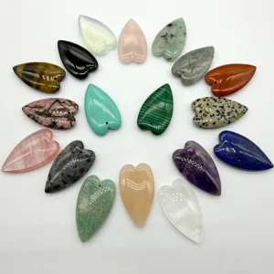 Natural crystal agate heart pendants DIY jewelry making assorted gemstone charm bulk