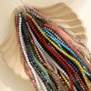 Edelstein Kristall Perlen rund fuer DIY Handgemachte Schmuck Armband Zubehoer Set.