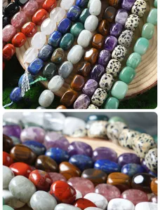 Natural gemstone irregular rectangle beads loose spacer beads for DIY jewelry making design supply.