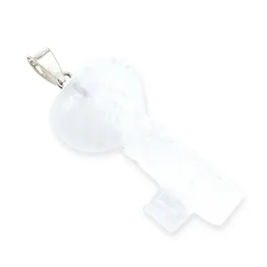 Natural white crystal heart key shape pendant fashion jewelry clear quartz accessory