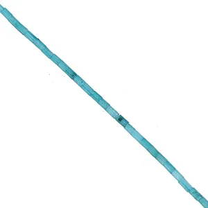 Blue tube gemstone beads detail close-up, smooth cylinder shape for DIY jewelry making accessories.