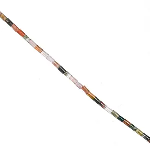Natural stone crystal tube beads mixed color cylindrical loose beads DIY jewelry accessories