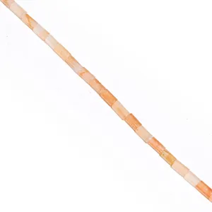 Natural stone tube beads, orange cylindrical loose beads for DIY jewelry making accessories.