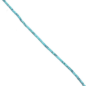 Turquoise tube loose beads detail shot, cylindrical synthetic stone diy jewelry making accessories.