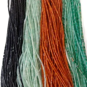 Natural gemstone crystal tube loose beads multi-color DIY jewelry making main product display