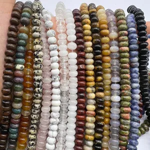 Natural gemstone crystal abacus beads 5x8mm DIY jewelry making accessory strand detail