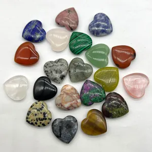 Natural Crystal Heart Stone Healing Reiki Palm Stone Polished Gemstone Pocket Love Heart Ornament Home Decor Gift